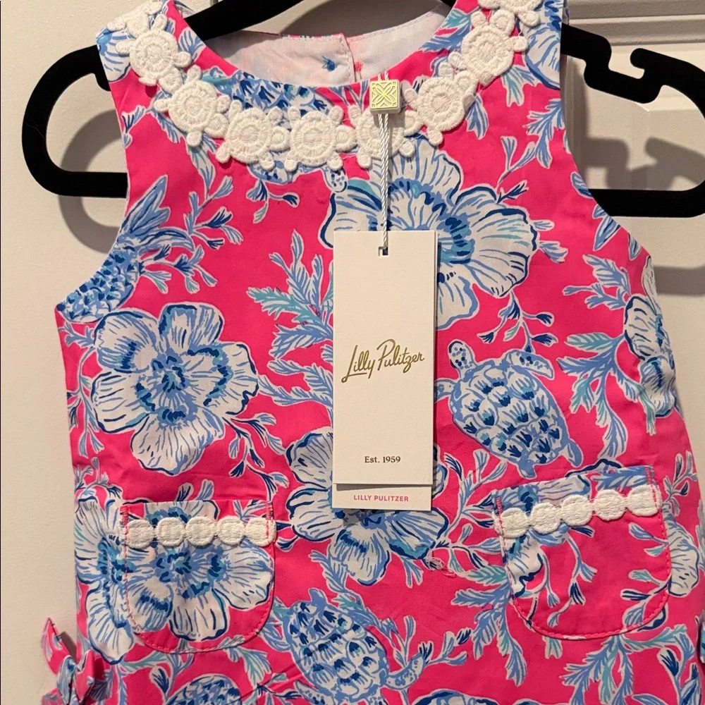 Lilly Pulitzer Pink and Blue Floral baby dress - Picture 3 of 4